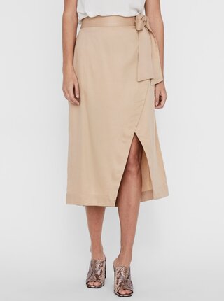 Béžová zavinovacia midi sukňa AWARE by VERO MODA Katelin