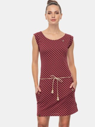 Vínové puntíkované šaty Ragwear Tag Dots