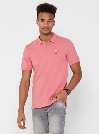Růžové polo tričko ONLY & SONS