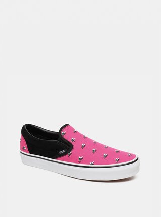 Růžové dámské vzorované slip on VANS