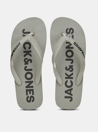 Šedé pánske žabky s potlačou Jack & Jones