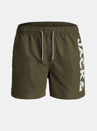 Tmavozelené plavky Jack & Jones Aruba