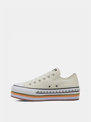 Krémové dámské tenisky na platformě Converse Chuck Taylor All Star