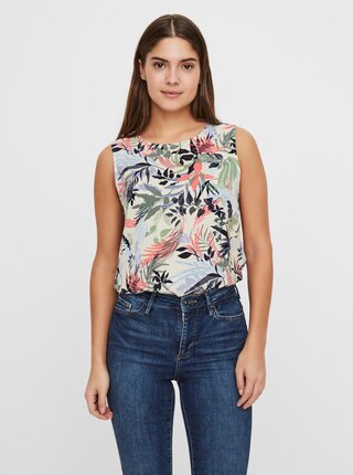 Krémový vzorovaný top VERO MODA Phoebe