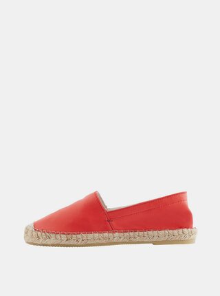 Červené kožené espadrilky Pieces Katie
