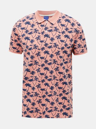 Růžové vzorované polo tričko Jack & Jones Pedro
