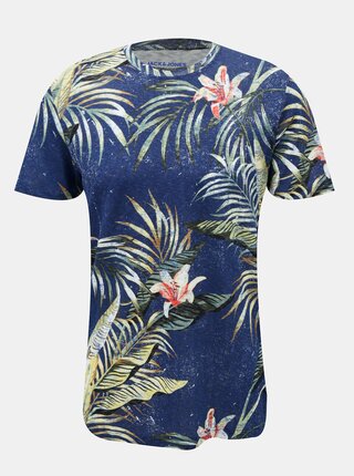 Modré vzorované tričko Jack & Jones Reli