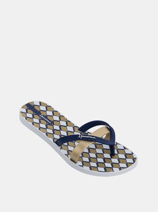 Modro-zlaté dámské vzorované žabky Ipanema