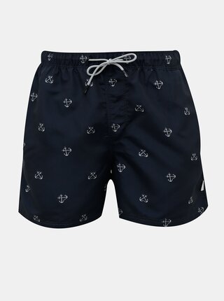 Tmavě modré vzorované plavky Jack & Jones Aruba