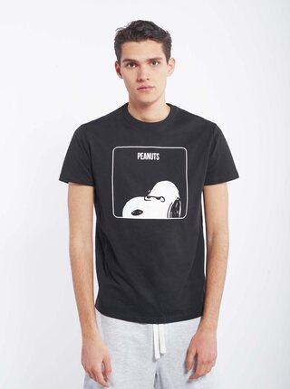 Černé pánské tričko Alcott Snoopy