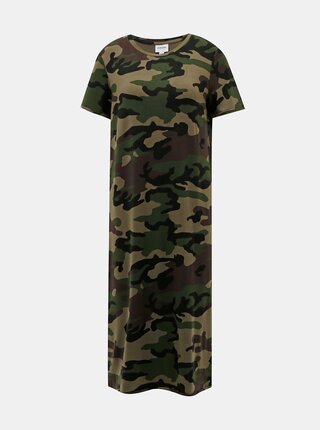 Khaki maskáčové midišaty AWARE by VERO MODA Gava