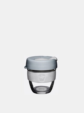 Světle šedý skleněný cestovní hrnek KeepCup Original small 227 ml