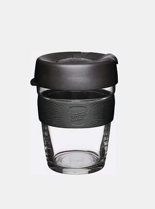 Černý skleněný cestovní hrnek KeepCup Brew medium 340 ml