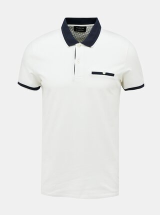 Bílé polo tričko Selected Homme Patterson