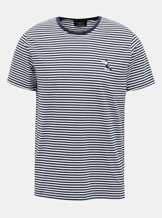 Tmavomodré pruhované tričko Selected Homme Toucan