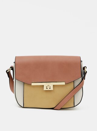 Krémovo-růžová crossbody kabelka Bessie London
