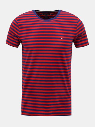 Modro-červené pánské pruhované tričko Tommy Hilfiger