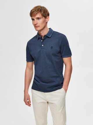 Modrá polokošeľa Selected Homme Twist