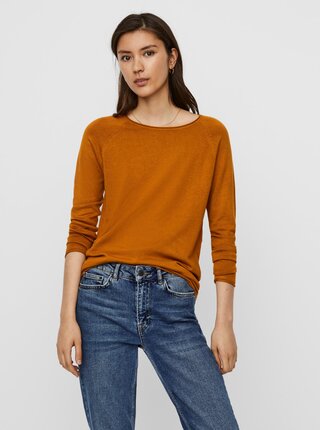Hnedý ľahký basic sveter VERO MODA Ellie Glory