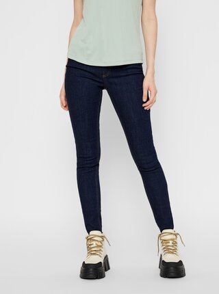 Tmavomodré skinny fit rifle Pieces Delly