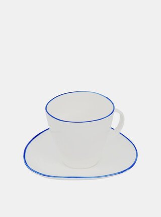 Biely hrnček s podšálkou Tranquillo Elsa 200 ml
