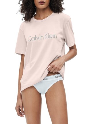 Calvin Klein pudrové tričko S/S Crew Neck s logem