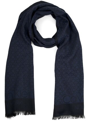 Calvin Klein tmavě modrý pánský šátek CK Mono Scarf