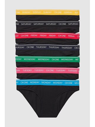 Calvin Klein černý 7 pack kalhotek Bikini 7PK