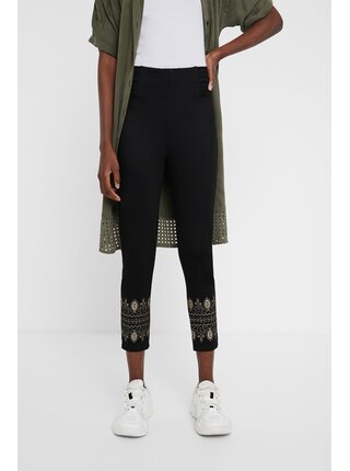 Desigual černé legíny Legging Exotic s vysokým pasem