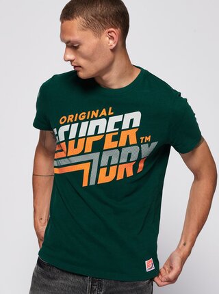 Zelené pánské tričko s potiskem Superdry