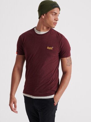 Vínové pánské tričko Superdry