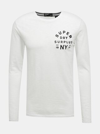 Bílé pánské tričko s lampasem Superdry