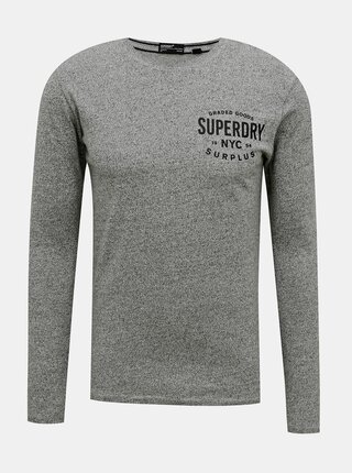 Šedé pánské tričko s lampasem Superdry