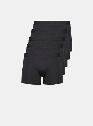 Sada pěti černých boxerek Selected Homme Aiden