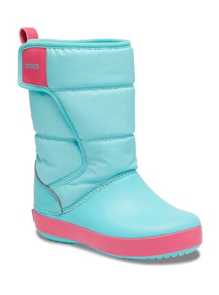 Crocs tyrkysové dívčí sněhule LodgePoint Snow Boot K Ice Blue/Pool
