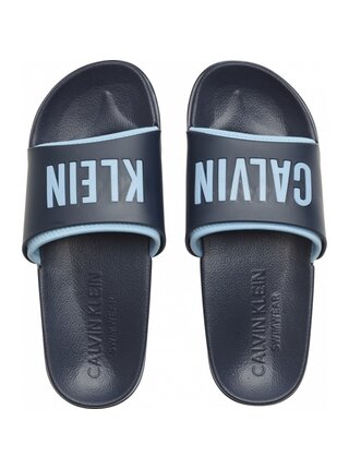 Calvin Klein modré pánské pantofle Slide