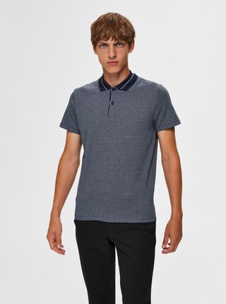 Modrá polokošeľa Selected Homme Avenue
