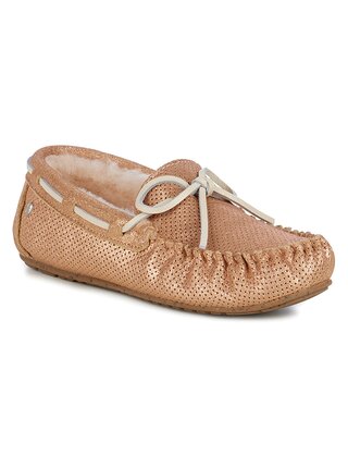 Emu bronzové podzimní mokasíny Amity Metallic Rose Gold