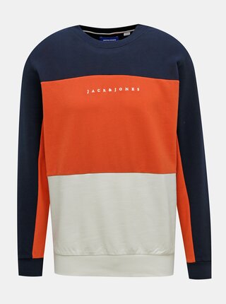 Bielo-oranžová mikina Jack & Jones Pro