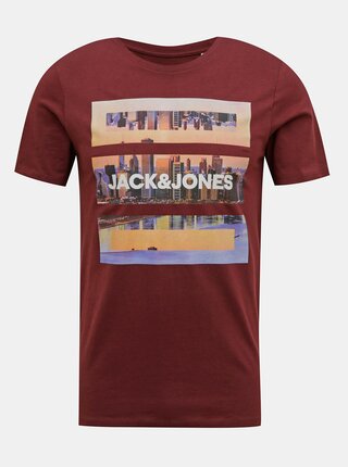 Vínové tričko Jack & Jones Barista
