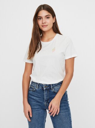 Biele tričko VERO MODA Francis