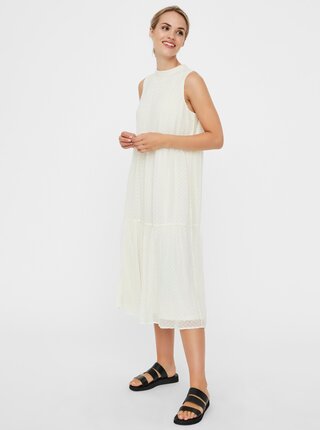 Krémové šaty VERO MODA Damla