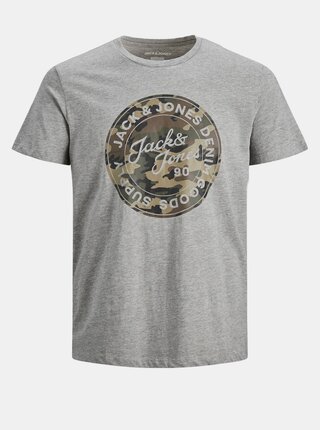 Šedé tričko s potiskem Jack & Jones