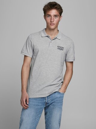 Šedé polo tričko Jack & Jones Hero