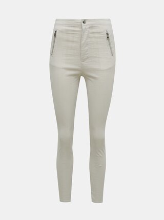 Krémové pruhované skinny fit kalhoty TALLY WEiJL