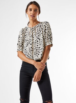Krémová vzorovaná krátká halenka Dorothy Perkins