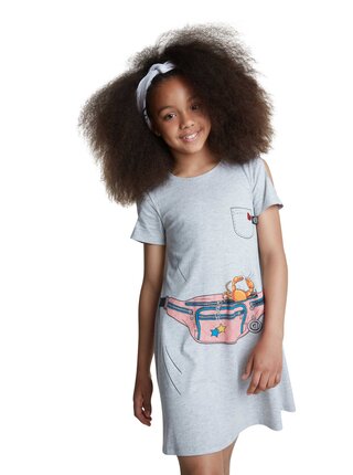 Desigual šedé dívčí šaty Vest Emma