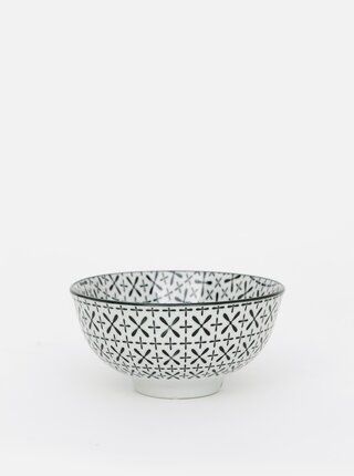 Bílo-zelená vzorovaná porcelánová mísa Dakls 250 ml