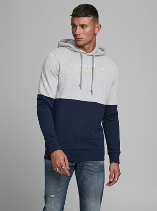 Modro-šedá mikina s kapucou Jack & Jones