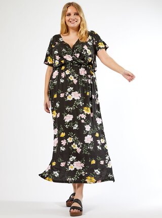 Čierne kvetované maxišaty Dorothy Perkins Curve